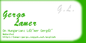 gergo lamer business card